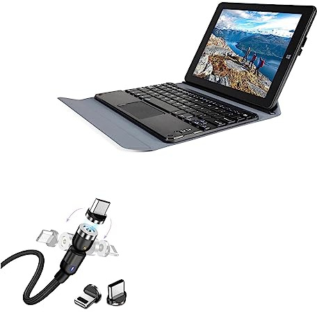 BoxWave Cable Compatible With Tibuta Windows 11 Tablet W100 (8.9 in) - MagnetoSnap AllCharge Cable, Magnet Charging Cable USB Type-C Micro USB for Tibuta Windows 11 Tablet W100 (8.9 in) - Jet Black