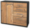 Lqliving Sideboard - Beistellschrank Celestina, Korpus: anthrazit matt, Front: Holz-Design Pinie (92x79x35cm), inkl. Metall Griffen, Made in Germany