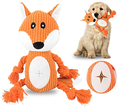 BINYI Hundespielzeug Hunde Spielzeug Unzerstörbares Quietschende Hundespielzeuge mit Knitterpapier Tauziehen Plüschtiere für Hunde Hundekauspielzeug für kleine mittelgroße große Hunde