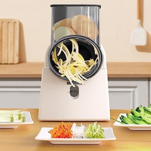 RIDAEX Household Outdoor Dual-Use Wireless Charging Vegetable Cutting Artifact Drum Type Electric Does Not Hurt Hands Grater Slicer