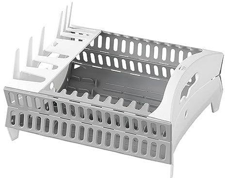 APT Secador de platos plegable para camping hasta 9 platos con cesta para cubiertos y escurreplatos