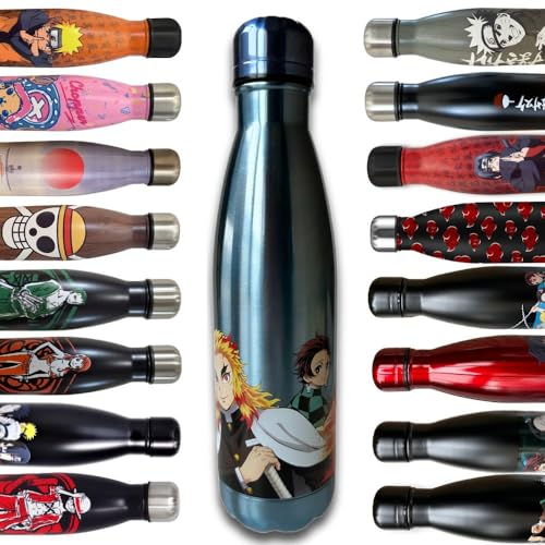 Homadict - Bouteille Isotherme Demon Slayer - Gourde en acier inoxidable - Tanjiro & Kyojuro - Maintien Chaud et Froid 12h - Sport, Voyage, Quotidien - 500ml - BPA Free - Licence Officielle