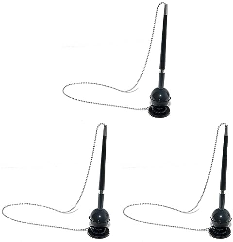 OFFICER PRODUCTS 17016611-01 Kugelschreiber mit Metallkette Stehend Selbstklebend/Kugelschreiberständer Kuli Classic/Farbe: schwarz/ 1 Stück (Packung mit 3)
