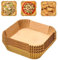 Domestic King 50 Piece Air Fryer Square Parchment Liners, 7.9 inches, Disposable, Non-Stick, Oil & Water Proof. Food Grade, Multipurpose Greaseproof Paper. Compatible with Ninja, Tower, Cosori.
