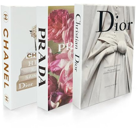 TOP CLADD Lot de 3 livres factices pour table basse, faux livres pour décoration d’intérieur, bibliothèque, salon, bureau, chambre à coucher