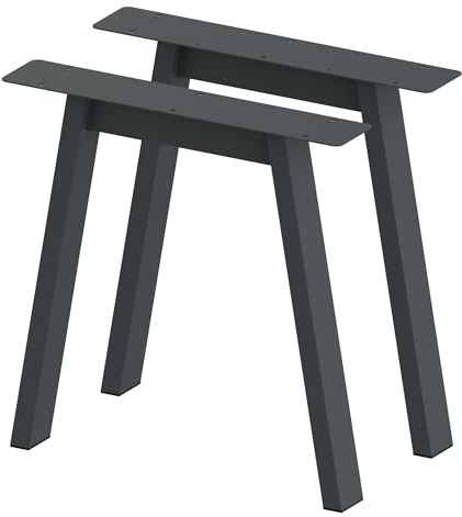 BK Styl 2 Stück Tischbeine Metall Grau A-Form | Tischgestell aus 80x40mm Profilen | Tischkufen Tischfüße Möbelbeine für Schreibtische & Esstische I Stahl Pulverbeschichtet (715x720mm Anthracit)