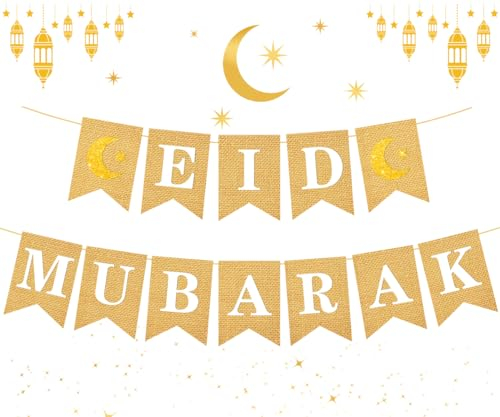 Eid Mubarak Girlande, Eid Mubarak Dekoration, Ramadan Mubarak, Ramadan Deko, Ramadan Mubarak Dekoration, Eid Mubarak Banner, Sterne Laterne Mond Girlande, Ramadan Girlandeng