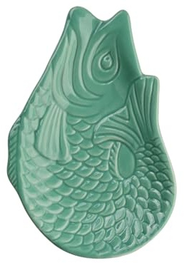 PAD Monsieur Carafon Dekoteller Fisch, Keramik Größe S 12,5 x 2,1 x 8,3 cm, (mint cream)