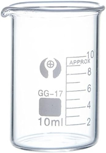 Rosojodg Transparente Mini Messbecher Set - Labormessbecher, Glas Messzylinder, Laborglas Werkzeug und Krüge (10ml)