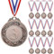 Geepen 12 Stücke Medaillen, Goldmedaille mit Halsbändern, Belohnungsmedaille für Kinder, Siegermedaillen, Goldpreise für Sport, Wettbewerbe, Party