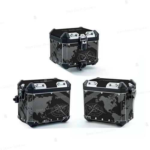Kit Protezioni Adesivi per Valigie ALU compatibili per Motorrad TRIPLE BLACK R1200 R1250 GS (Nero, dopo 2013 K50 2 SERIE)