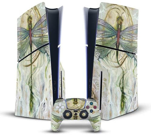 Head Case Designs Offizielle Stephanie Law Seejungfer 2 Kunst Mix Vinyl Haut Gaming Aufkleber kompatibel mit Sony PlayStation 5 PS5 Slim Disc Edition Console & DualSense Controller