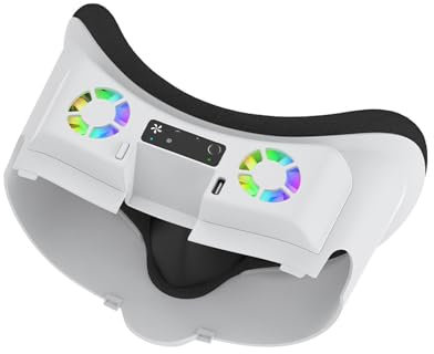 RGB Cooling Fan Compatible for Meta Quest 3 VR Headset Accessories Soft Breathable Face Cover Cushion Pad Foam Facial Interface Bracket Fan Cooler Air Circulation Light-Proof Nose Pad Replacement