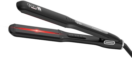 GAMMA+ Plancha de Cabello Profesional Vibratoria de Infrarrojos Glory iV, Matrices Extra Grandes de Cerámica y Turmalina, Temperatura 150-230°C, Apagado Automático, Calentamiento Rápido.