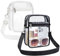 Transparente Tasche, 2 Stück Damen Durchsichtig Umhängetasche Klein, PVC Durchsichtige Tasche mit Verstellbarem Riemen, Transparente Umhängetasche für Konzerte Sportveranstaltungen Shopping Reisen