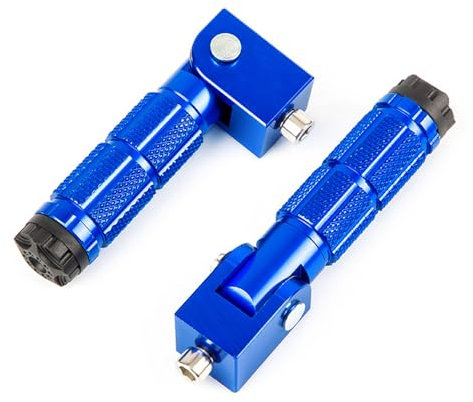 Mulcort 1 Paire de Repose-Pieds Pliables pour pédales de Moto, Universels Pédales en Aluminium de 8 mm pour Moto, Scooter, vélo, vélo électrique(Bleu)