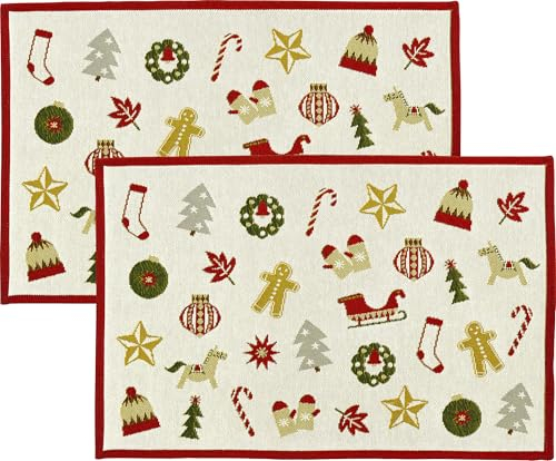 Sander Tischset X-Mas Wonders 2er-Pack Gobelin rot Größe 32x48 cm