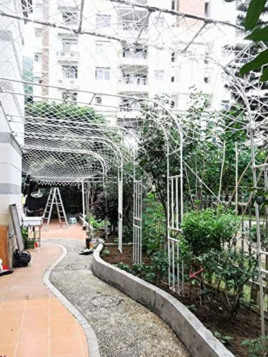 Demi-arche de jardin en métal treillis pour jardin, pelouse, patio, 180 cm, tuyau en résine blanche, arches de rose, cour, tonnelle murale