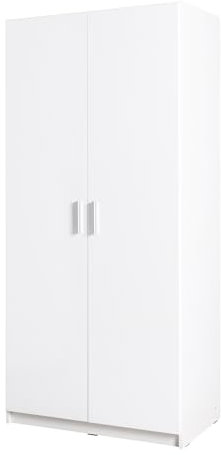Lomadox Schlafzimmer Kleiderschrank 2-türig, 92cm breit, weiß Hochglanz, SELAWIK-166