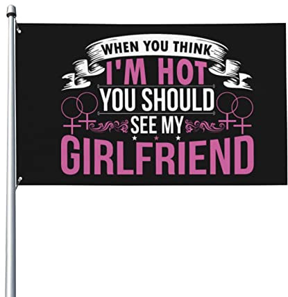 Bandiera lesbica 3x5 Bandiera lesbica della mia ragazza per esterno Bandiera dell'orgoglio LGBTQ senza asta