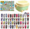 52 Pièces Minis Voitures À Retrait Petites Voitures, Petite Voiture de Course Classique BlindéE en MéTal, Lot Petites Voitures, Jouet Enfant Cascadeuse Voitures De Course Apporter Valise