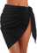 Vancavoo Sarong Tuch Damen Strandtuch Strandrock Strand Wrap Sarong Pareo Kurz Bikini Cover Up Wickelrock Strandkleid Bademode,Schwarz,180 * 55cm