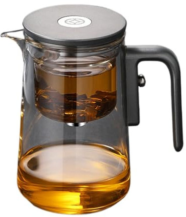 Teiera in vetro con infusore | Teiera per la separazione 'acqua del tè a prova di perdite | Design della maniglia antiscottatura, teiere con controllo della pressione per tè sfuso, tè e fiori, via