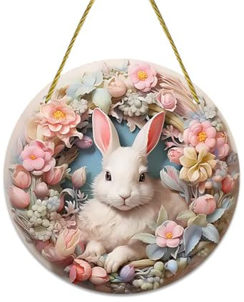 Osterdeko Garten Frühlingsdeko, Osterhase Girlande Deko, Hübsche Osterschmuck Zum Aufhängen für Draußen Tür Oder Fenster Acryl Anhänger Osterhase Ornamente Osterdeko Zum Aufhängen 2D Hase Hängedeko