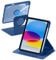 drivego 360 Rotating Case for iPad A16 11th Generation 11 Inch 2025/10th Generation 10.9 Inch 2022, Magnetic Detachable Cover with Pencil Holder for iPad 11/10 Gen, PC Clear Back, NavyBlue