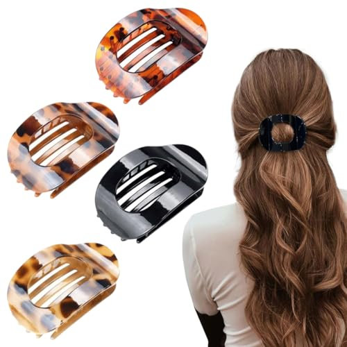 4 Pièces Pince Cheveux Femme Plate, Plates pour Femme Antidérapante Barettes Cheveux Femme, Cheveux Femme pour cheveux épais et fins, pour tous les types de cheveux et occasions