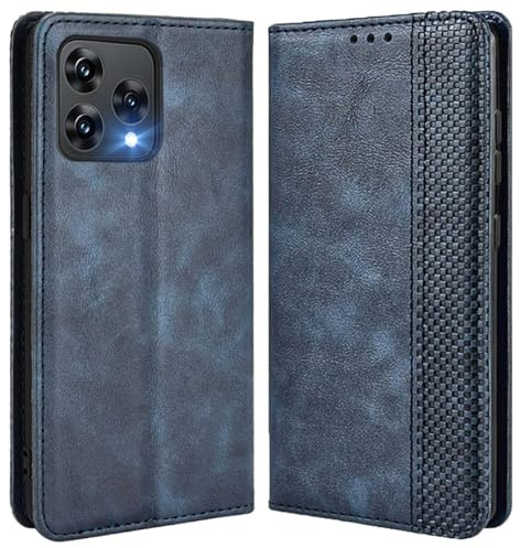 MOJIA Hülle Flip Case für Cubot A40, PU Dünne Magnetische Klapphülle Handyhülle Schutzhülle mit Kartenfach und Standfunktion. Blau