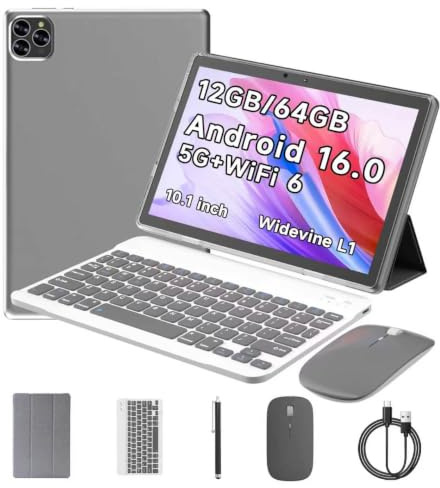 ICONLINK 10 Inch Tablet Android 15 Tablets with Case 20GB RAM+128GB ROM, 6000mah Battery 10 in Android Tableta, 2MP+8MP Dual Camera 10.1'' IPS HD Touch Screen Tab. (Black)