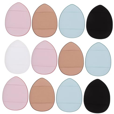 HAMPPLIES Kleiner Make Up Puderquaste 12 Stück Kleine Wasserresistente Make Up Schwämmchen für Frauen Kleiner Lippenpuderquaste für Präzises Auftragen im Gesicht für Lose Zufällige Farbe