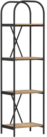 vidaXL Modern Bookcase with Freestanding Shelves for Living Room, Wooden Shelf, Rectangular Bookcase, Display Decor, Book Organizer for Home and Library