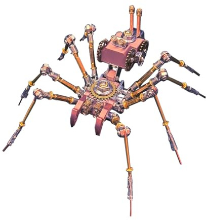 3D Metall Puzzle Erwachsene, Steampunk Mechanisch Spinne 3D Puzzle Metall Modellbausatz Tier, 204PCS DIY Montage Spider Modell Kit Desktop Ornament Geschenk, KIT Version