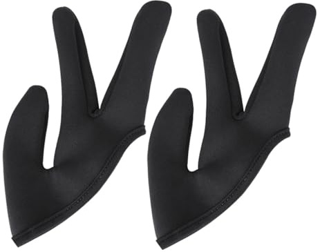Healeved 2 Stück Hitzebeständige Dreifingrige Handschuhe für Haarstyling Hitzeschutz für Lockenstab und Glätteisen Leicht Langlebig Tragbar Geeignet für Färben und Stylen