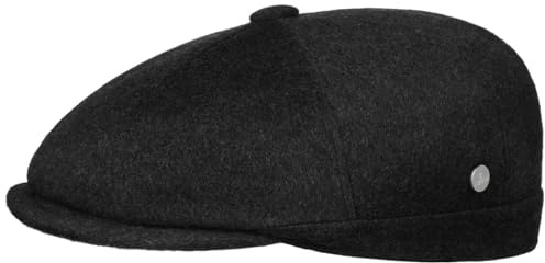 LIERYS Landrick Schirmmütze Flatcap Uni einfarbig Made in Italy Herren Herbst Winter