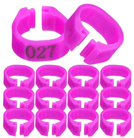 SHINEOFI Numbered Bird Leg Rings 001-100 100 Pcs Pigeon Leg Rings 0.31 in Reusable Poultry Identification Rings for Quail Chickens Pigeons Bird Cage Marking
