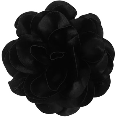 Hemobllo Grosse Broche Fleur Noire en Tissu pour Vêtements Épingle à Broche de Fleur Grosse Taille Accessoire Floral Artificiel pour Manteaux Robes et Foulards pour Occasions Formelles et