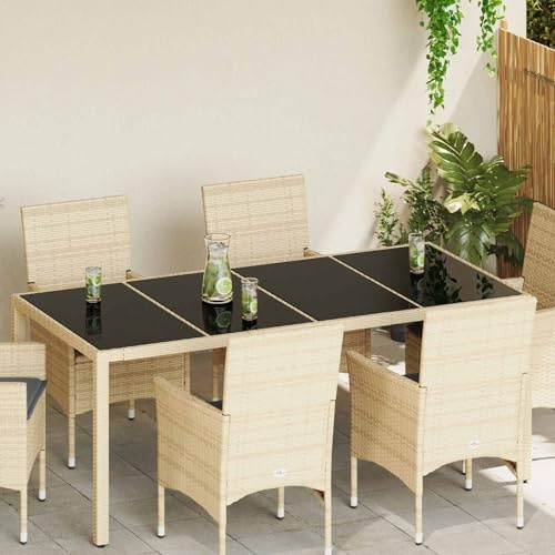 Kaloriko Lot de 4 plateaux de table en verre trempé, rectangulaires, 200 x 100 cm, mat, pour jardin et balcon, verre de sécurité robuste pour table à manger
