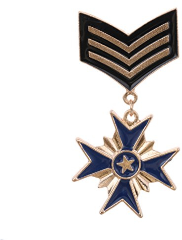 YAZILIND Vintage Herren Sterne Medaille Abzeichen Kleidung Mode Kostüm Marine Brosche