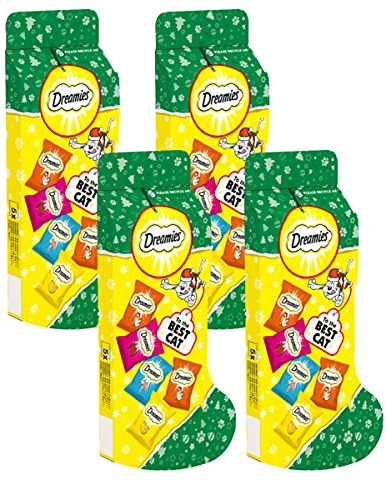 Dreamies Christmas Cat Stocking (4 X Stockings)