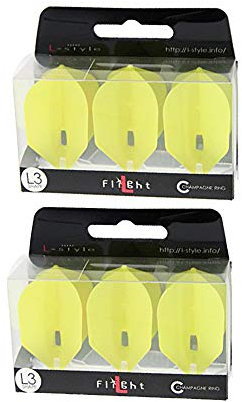 LSTYLE Dart Flights - L3 PRO Shape - Gelb | 2 Sets von 3 | für Soft & Steel Tip Darts