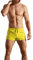 Männer Fitnessstudio Bodybuilding Trainieren Baumwolle Sport Shorts Gelb M