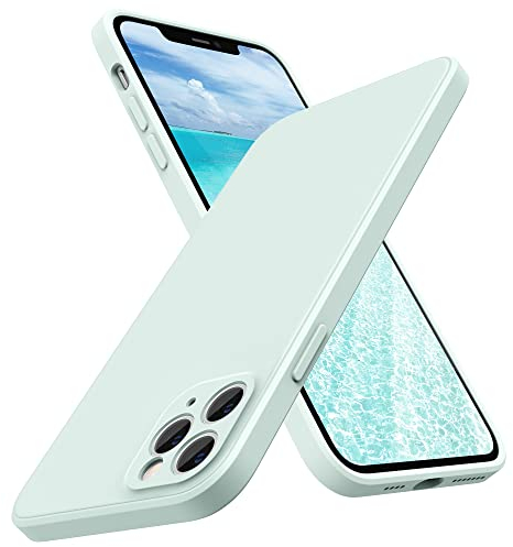 SURPHY für iPhone 11 Pro Max Hülle Silikon mit Kameraschutz, Flache Kante Handyhülle iPhone 11 Pro Max Case 6,5 Zoll Dünn Schutzhülle, Seafoam