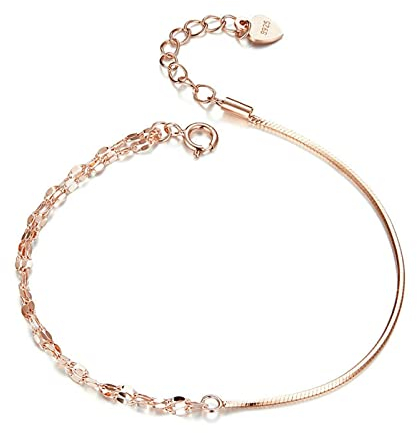 LOKILOKI Basic Rose Gold Farbe Silber Armband Kabel Box Kette Hummer Lock Armbänder Sterling Silber Schmuck Match Joker