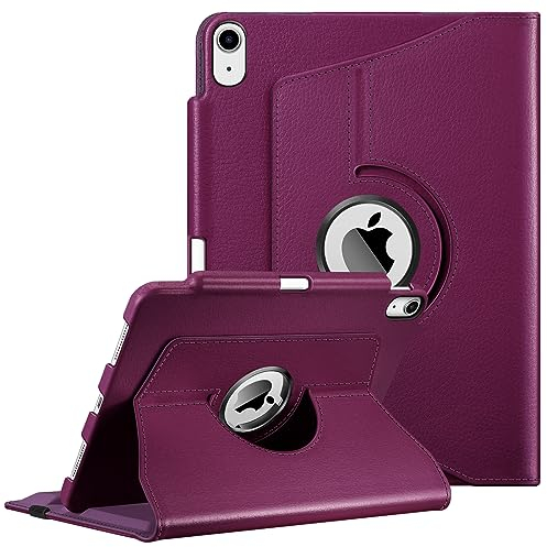 Fintie Funda Giratoria Compatible con iPad Air 5.ª/4.ª Gen (2022/2020) de 10,9 con Portalápiz para Pencil - Rotación de 360 Grados Carcasa con Auto-Reposo/Activación, Morado