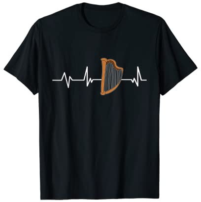 Harfenspieler Herzschlag Geschenk Harfe T-Shirt