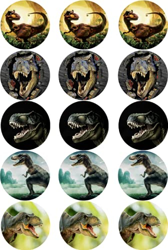 Essbarer Torten- & Muffinaufleger Dino Mix / 15 Stück 5cm Ø