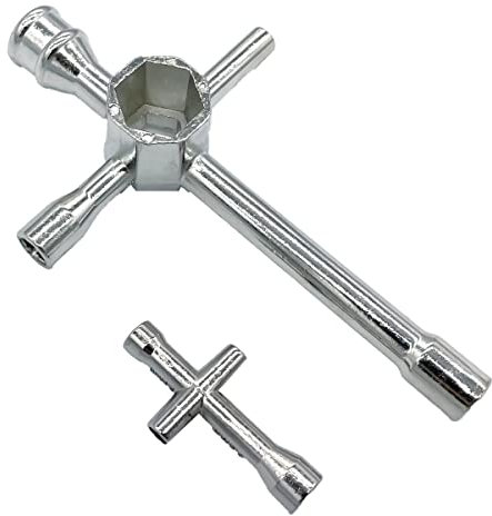 2pcs Aluminium Cross Wrenches Sleeve 4mm 5mm 5.5mm 7mm 8mm 10mm 12mm 17mm Glow Plug Socket Hex Driver Hexagon Spanner Wheel Repair Tools for RC Model Car Truck Crawler